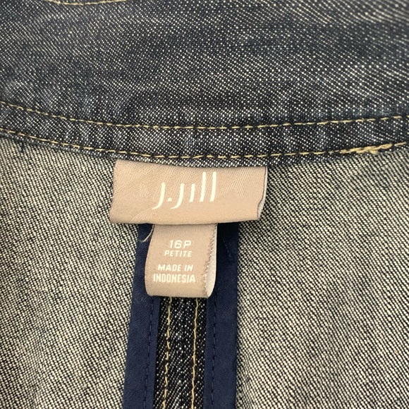 J.Jill Denim Button-Up Jacket with Pleated Peplum. Very Unique! - Picture 8 of 12